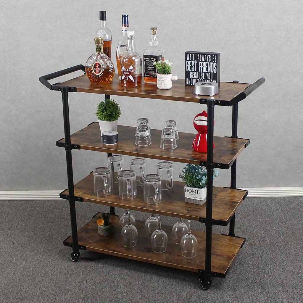 3-Layer Bar Serving Cart on Wheels Q717058