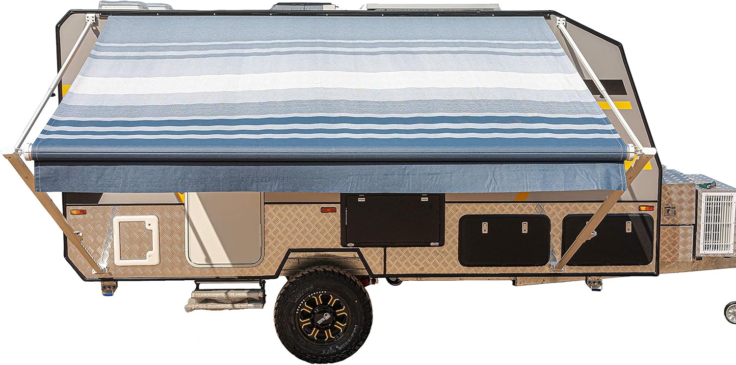 Manual 20x8 Retractable RV Trailer Awning Black Fade F99958