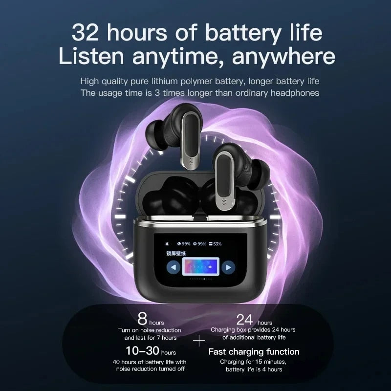 Wireless Bluetooth Headphones with ANC and LCD Touch Screen N970