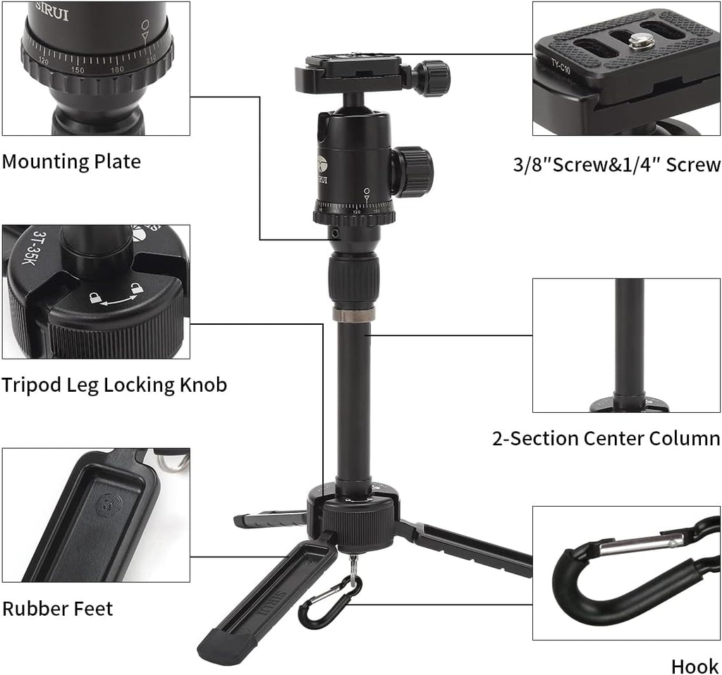Mini Desktop Tripod with 360° Ball Head, Aluminum Tripod D40623