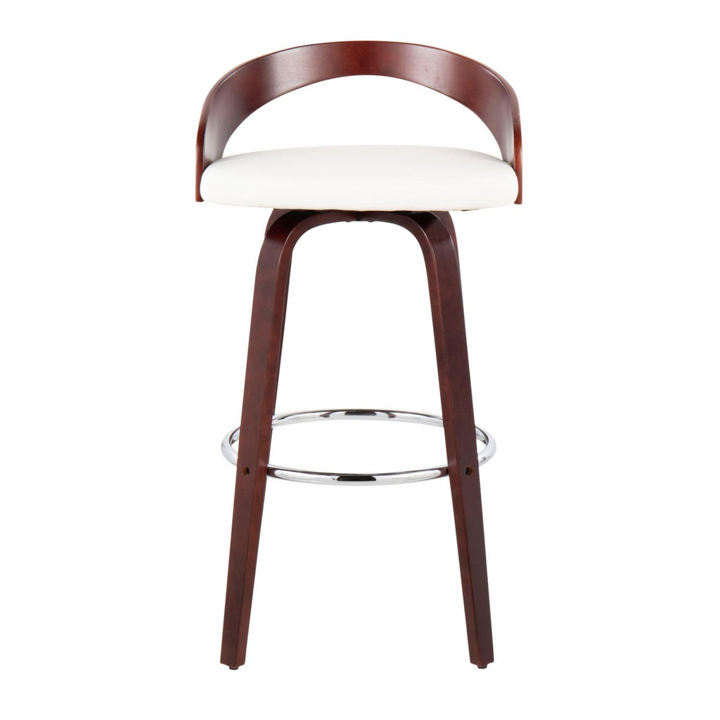 Mid-Century Modern Swivel Barstool Set Of 2 V4175