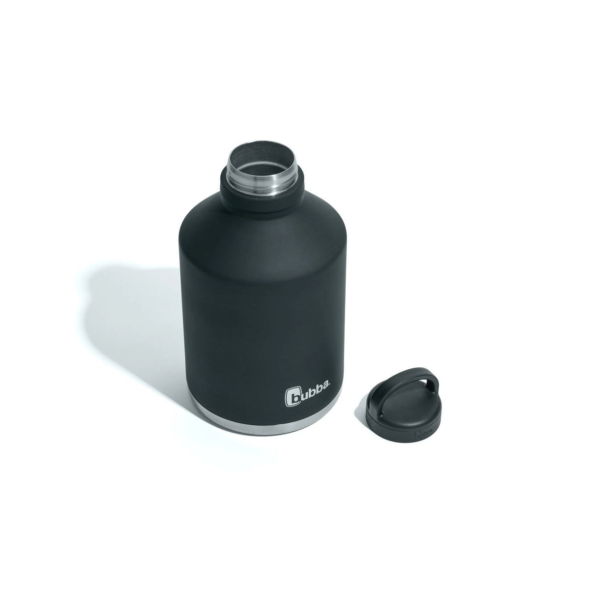 Stainless Steel Water Bottle with Wide Mouth Rubberized in Black, 84 fl. oz. C23845