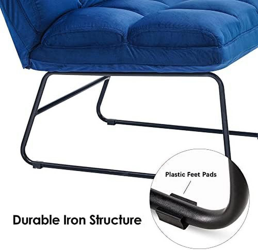 Dark Grey Velvet Accent Chair with Ottoman Y801