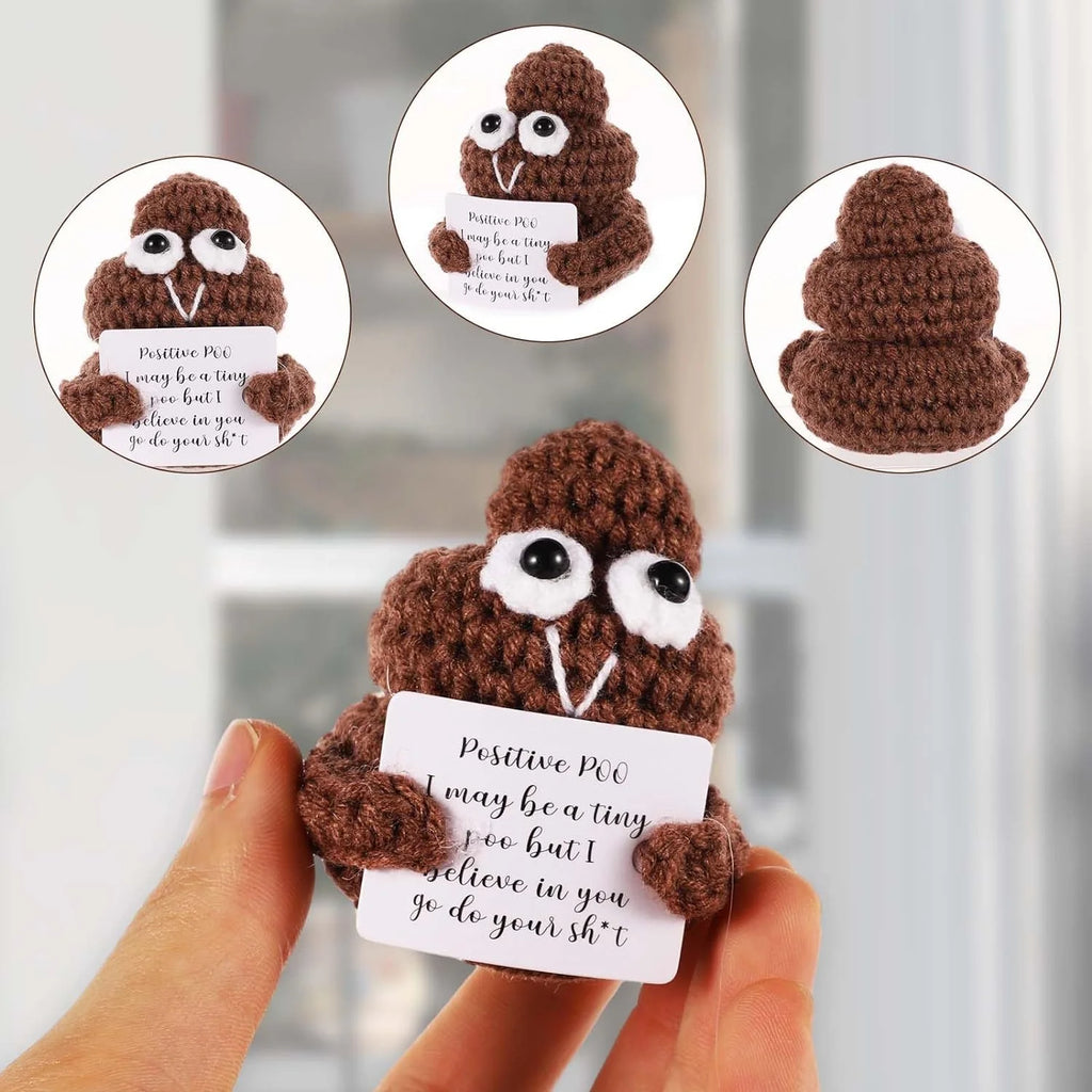 3 Inch Crochet Doll with Positive Cards Q843