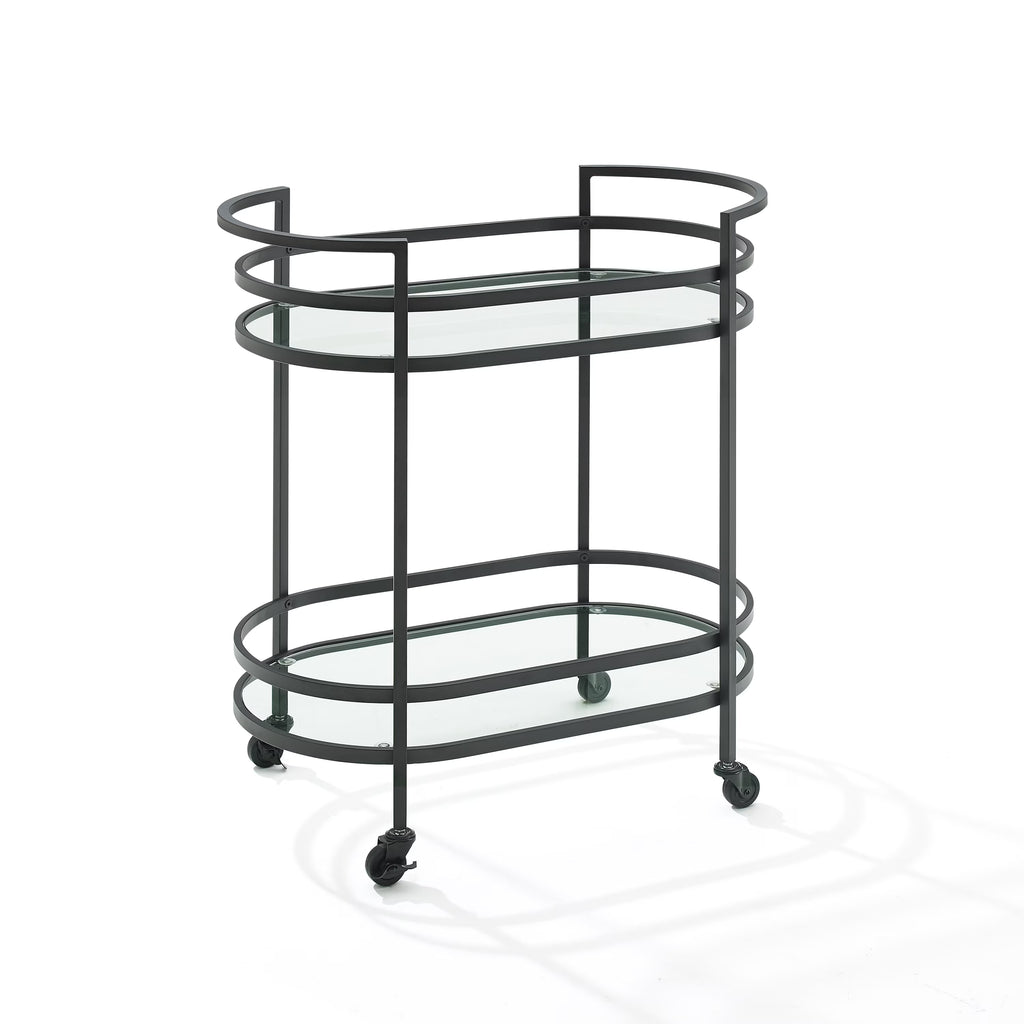 Matte Black Metal Bar Cart N5368