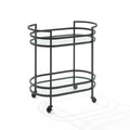 Matte Black Metal Bar Cart N5368