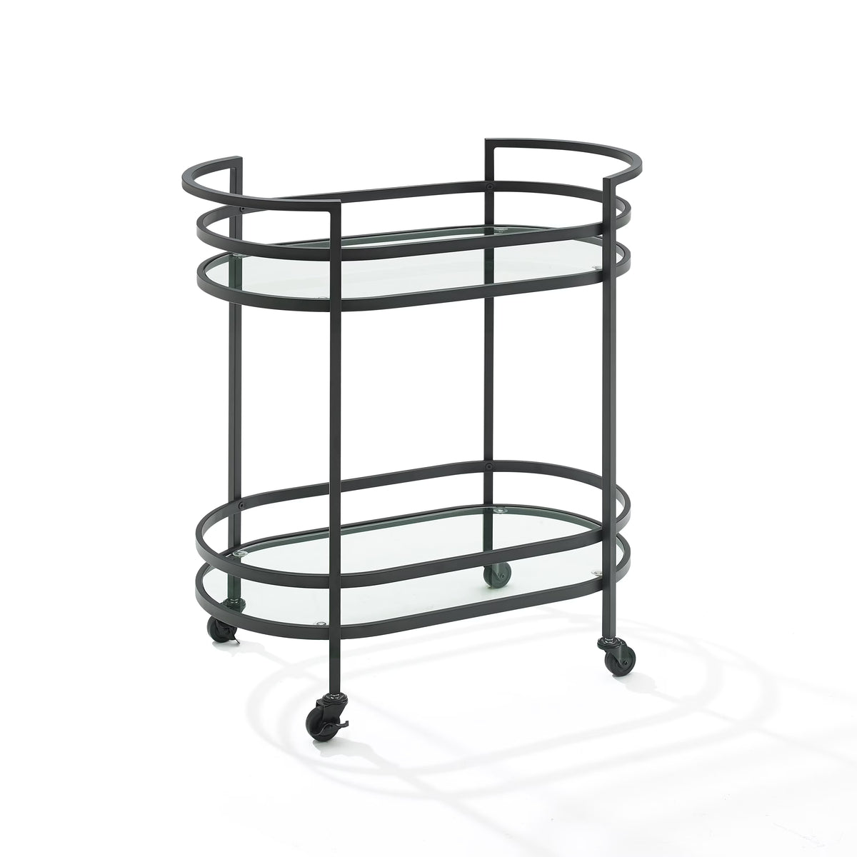 Matte Black Metal Bar Cart N5368