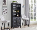 Grey Wash China Cabinet with Glass Shelves and Wire Mesh Doors M379233