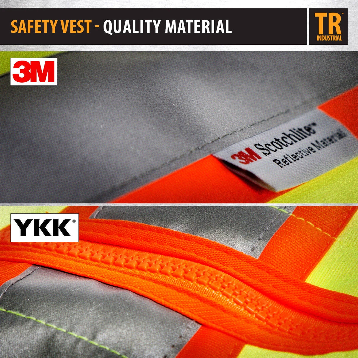 3M Safety Vest with Pockets and Zipper, Class 2 F356