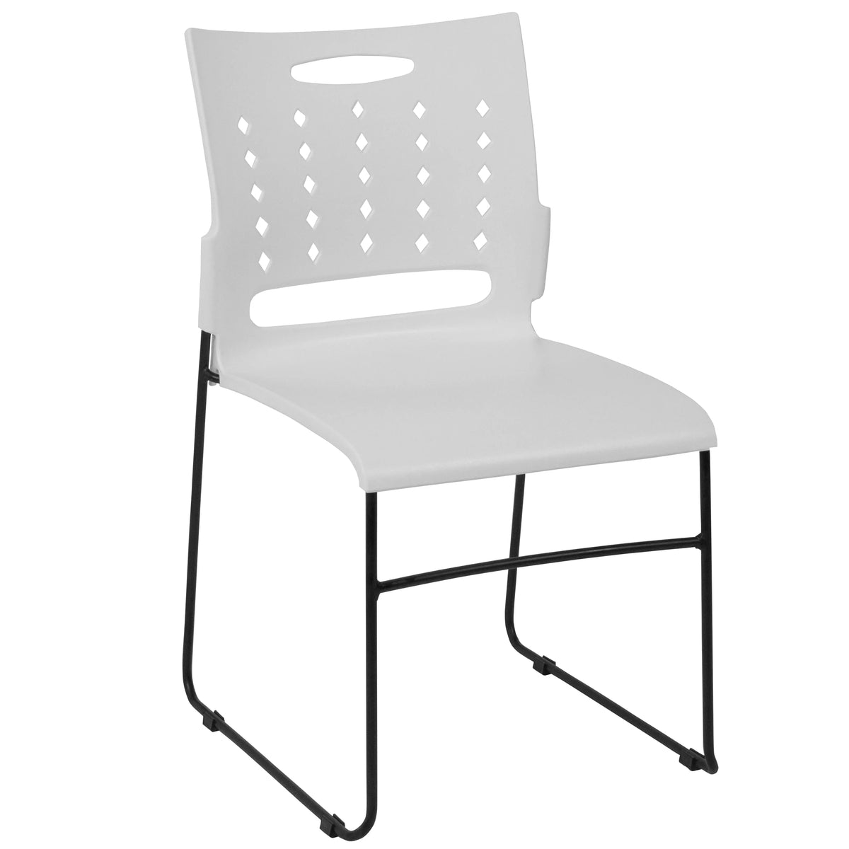 White Sled Base Stack Chair with Air-Vent Back X58306