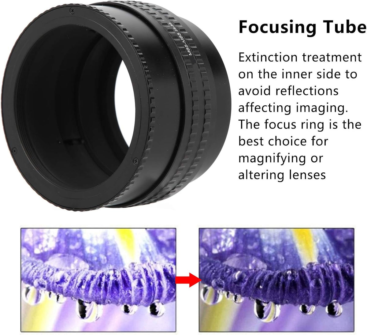 M65M65 2555mm Camera Adjustable Focusing Helicoid Adapter Macro Extension Tube Adapter Converter Connector V52029