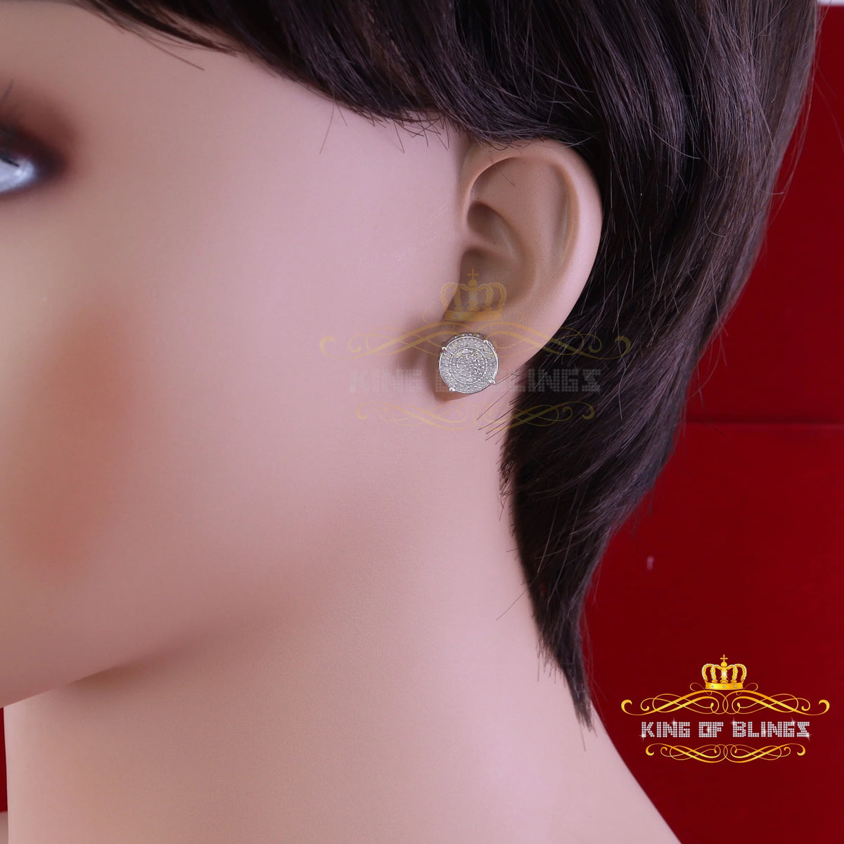 925 Sterling Silver Diamond Stud Earrings Z731170