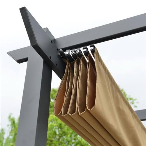 Sand Aluminum Retractable Canopy Pergola N39617