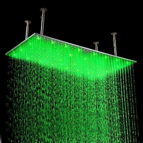 Oil Rubbed Bronze Ceiling Mount Rainfall LED Shower Head I930