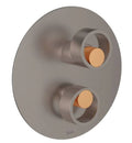 Satin Nickel and Satin Gold Pressure Balance Trim with Diverter with Circular Handle R2976