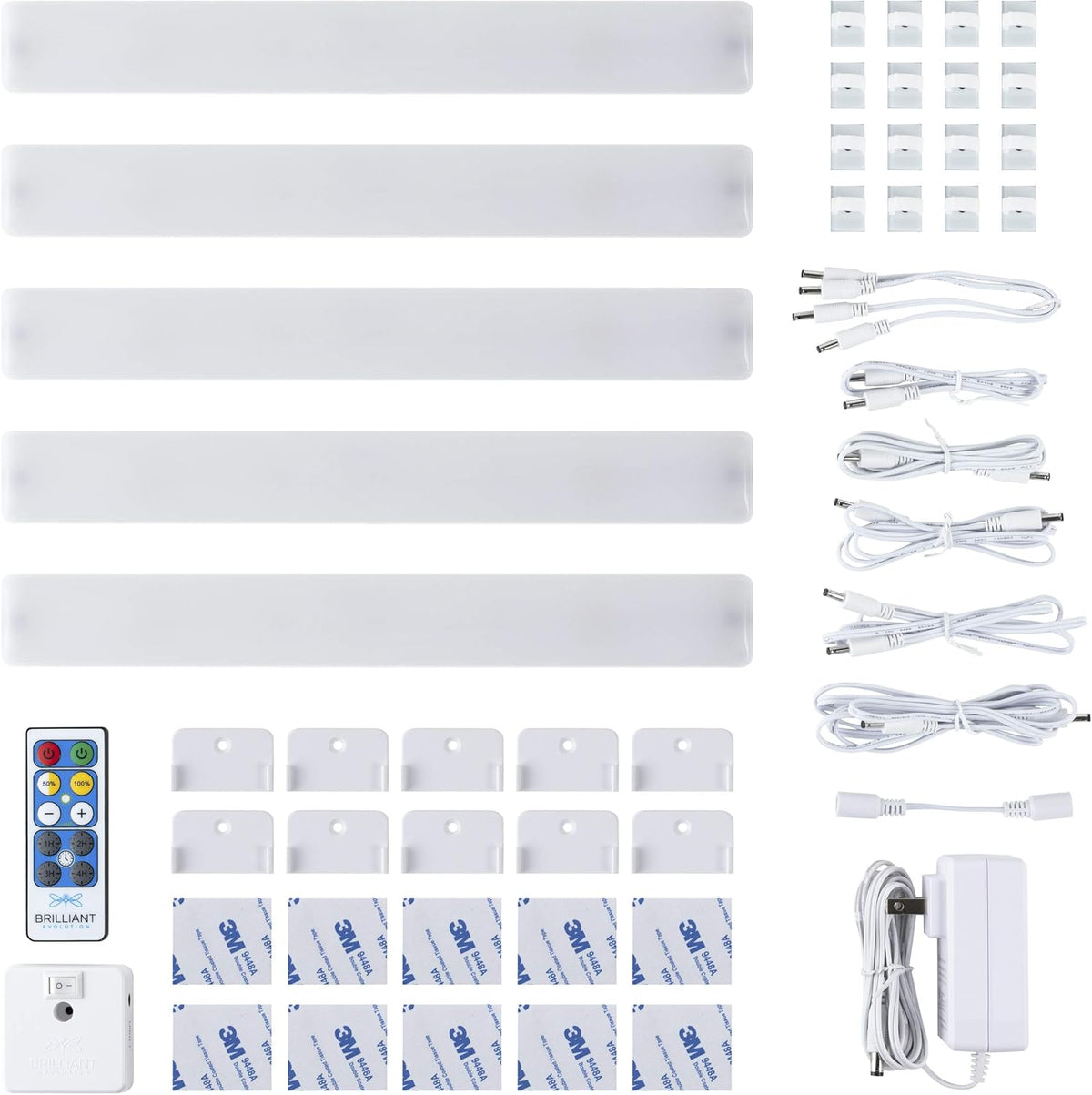 Wired LED Under Cabinet Light Kit with Remote Control 3 Bars T19296