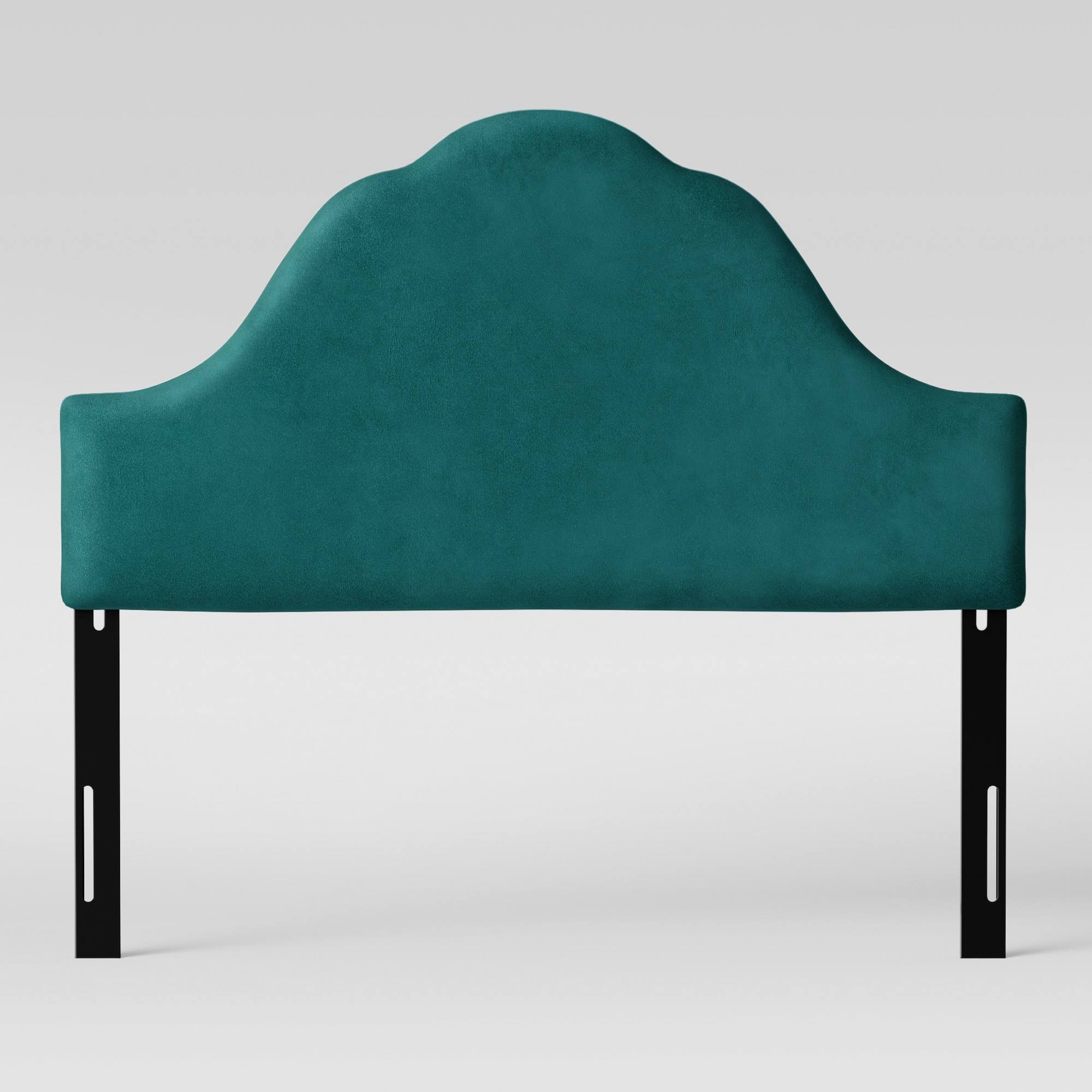 Arched Headboard Teal Velvet R784