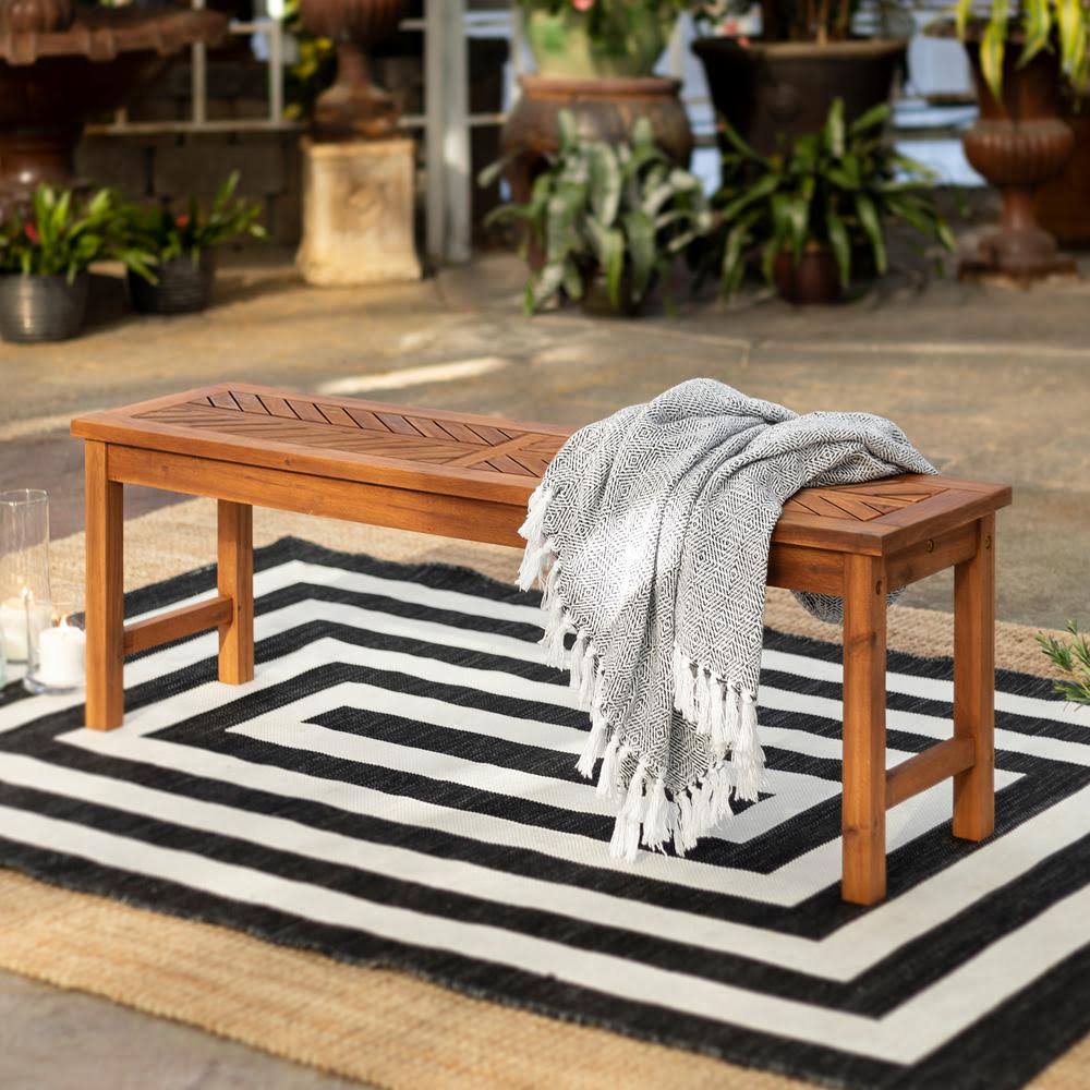 Brown Acacia Wood Patio Dining Bench L939