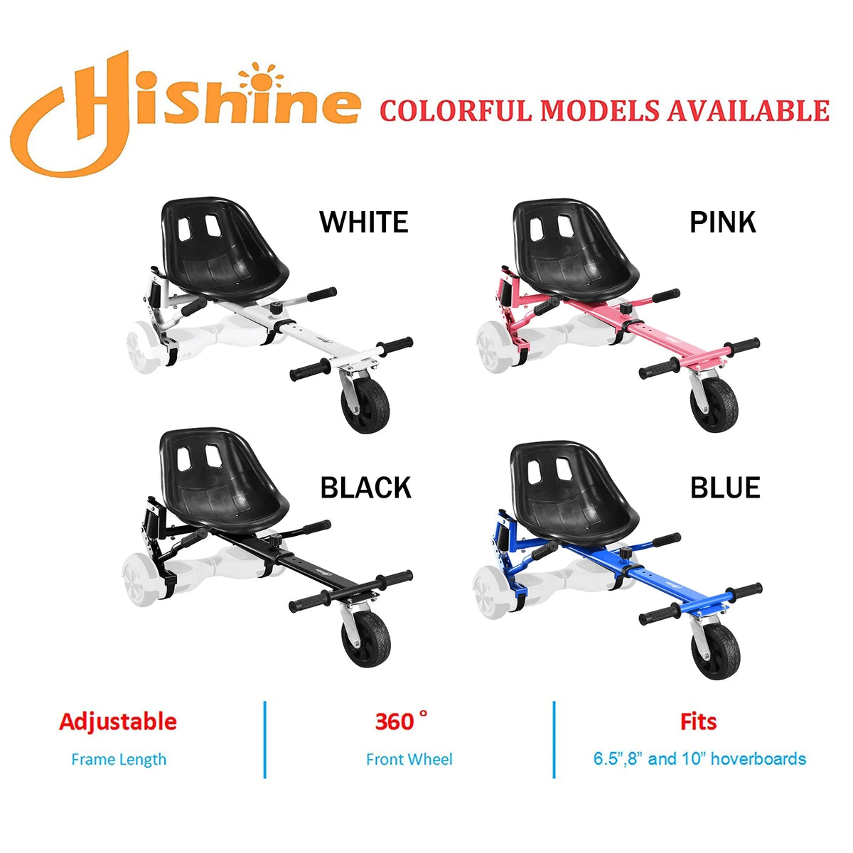 Pink Hoverboard Go Kart Seat Attachment Conversion Kit F88348