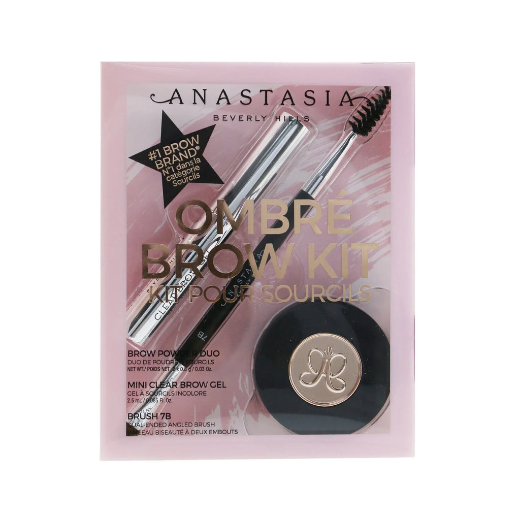 Medium Brown Brow Powder Duo with Mini Clear Brow Gel and Brush W236