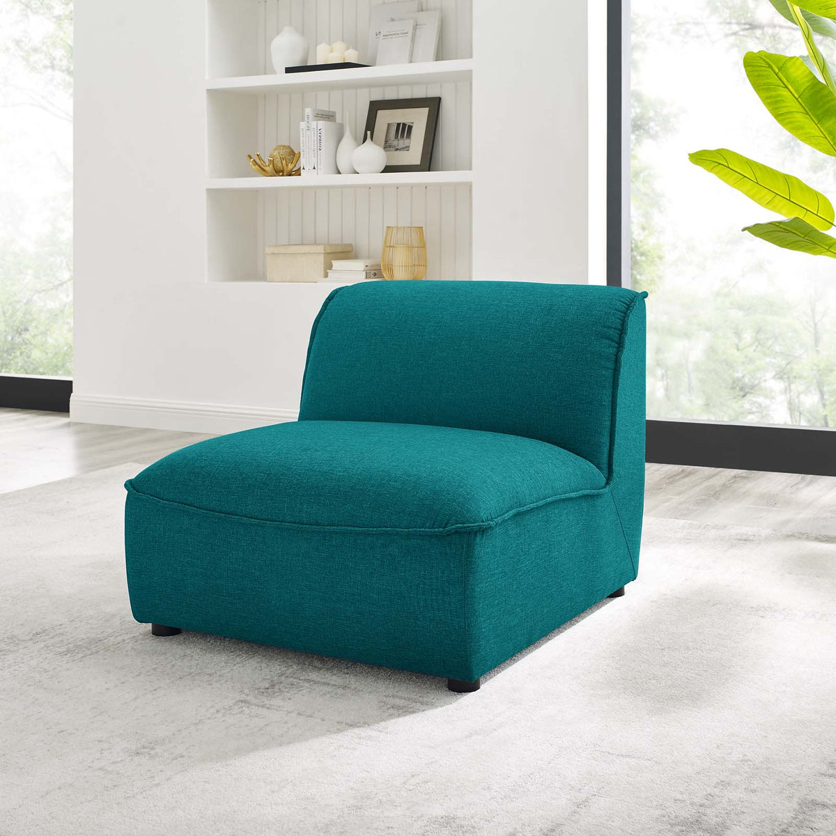 Teal Blue Fabric Sofa Chair F625