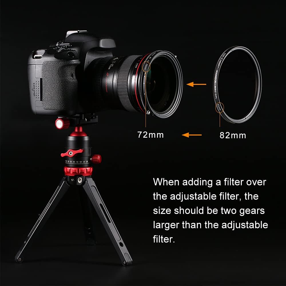 55mm Variable Fader ND2-ND32 ND Filter and CPL Circular Polarizing Filter 2 in 1 Pack of 2 L9475