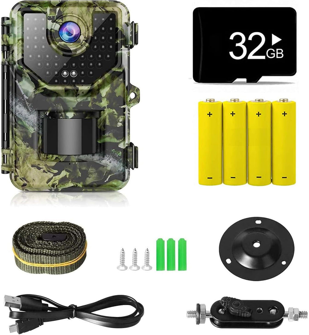 20MP Trail Camera with 120° Wide-Angle Motion Sensor and IP66 Waterproof U986011