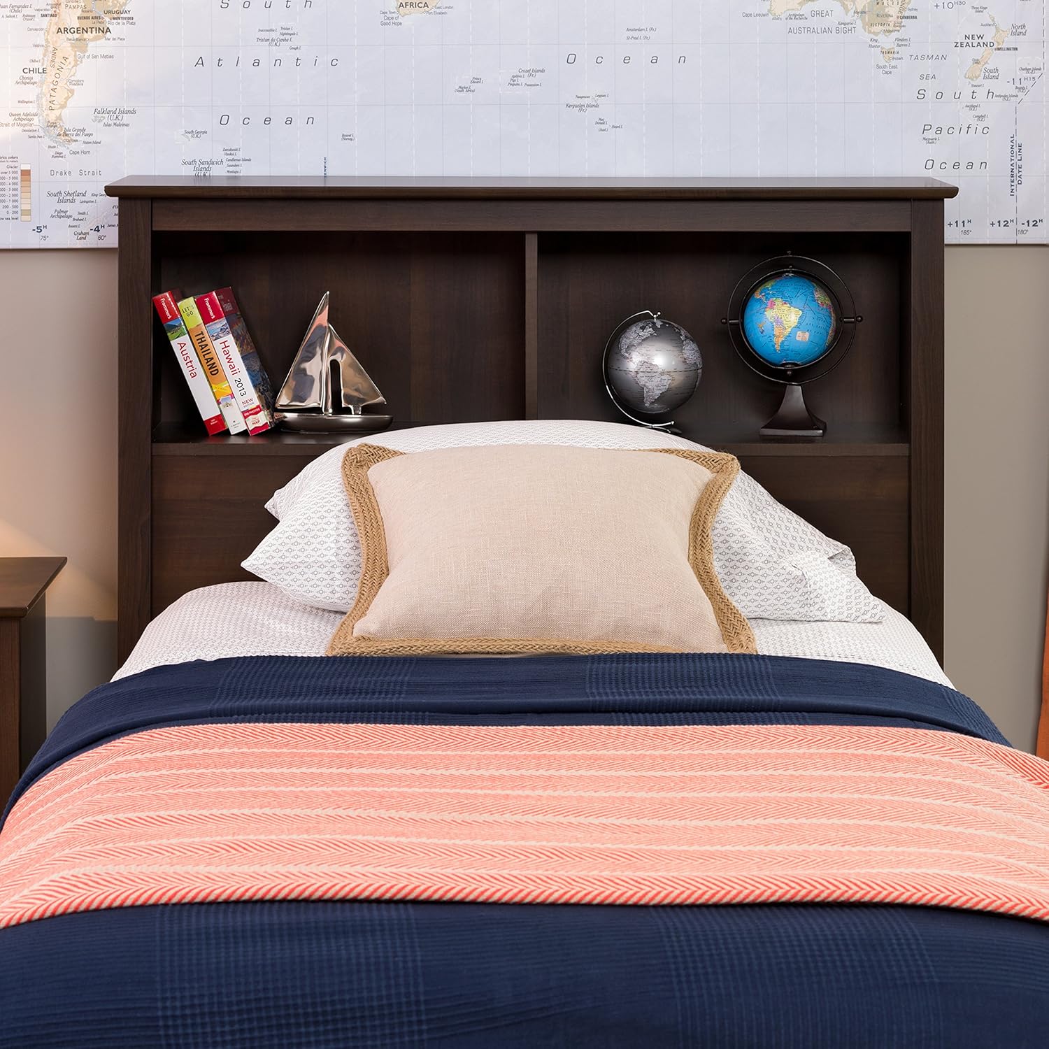 Black Twin Bookcase Headboard R3738