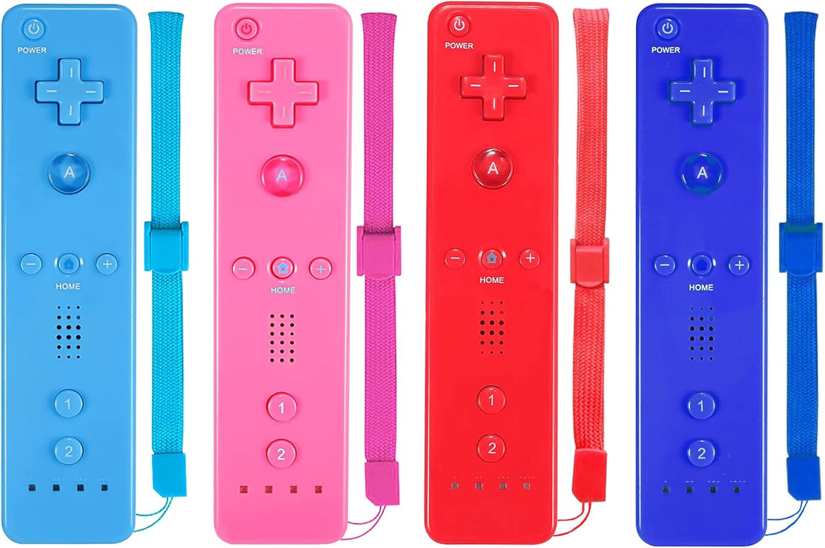 4 Pack Wireless Controller for Wii and Wii U with Silicone Case and Wrist Strap X60039