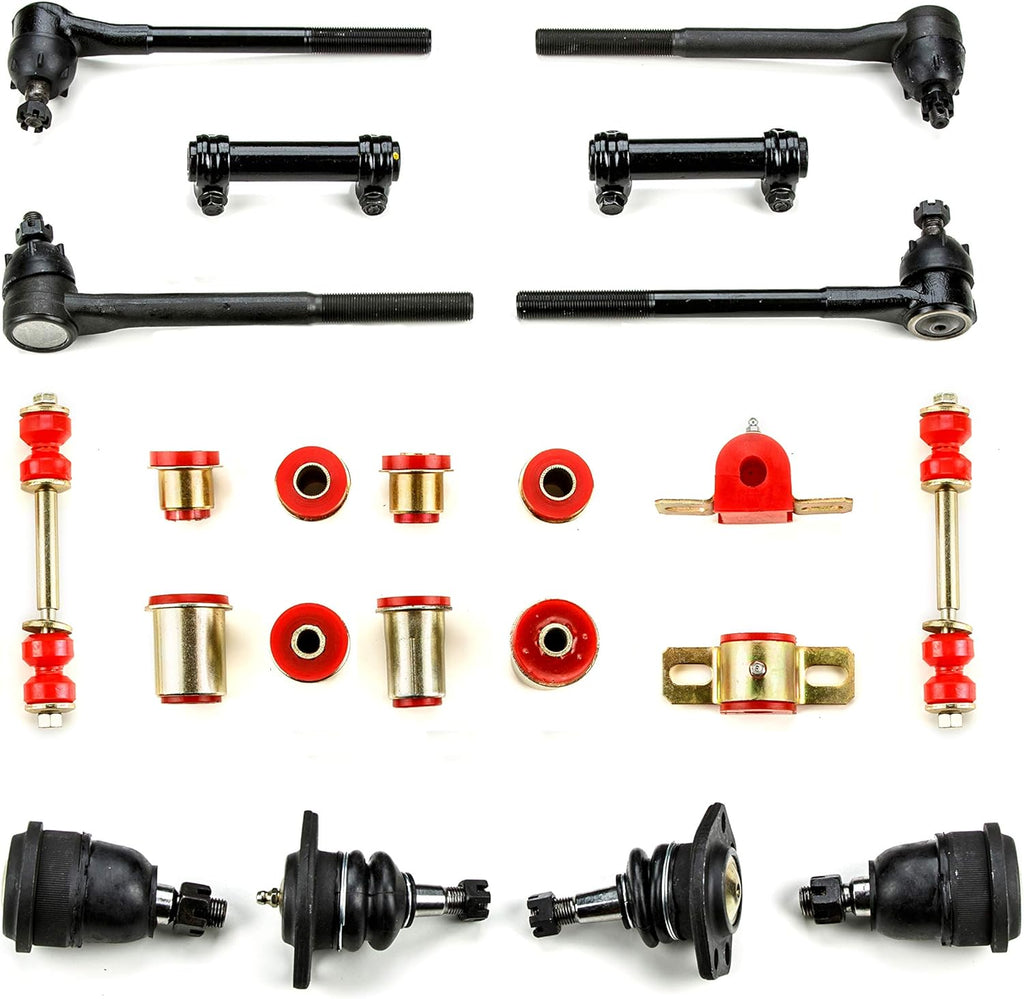 Red Polyurethane Front End Suspension Rebuild Kit (22 Piece Kit) L5058