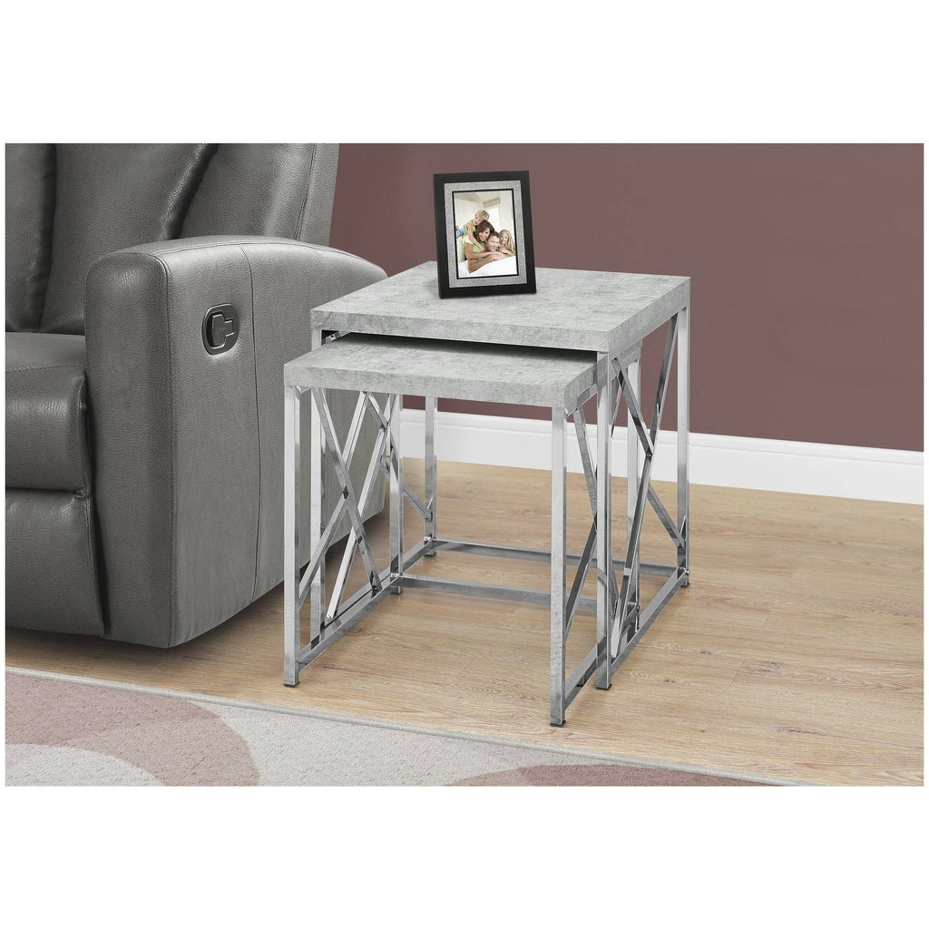 Gray Cement Finish Nesting Table Set B334