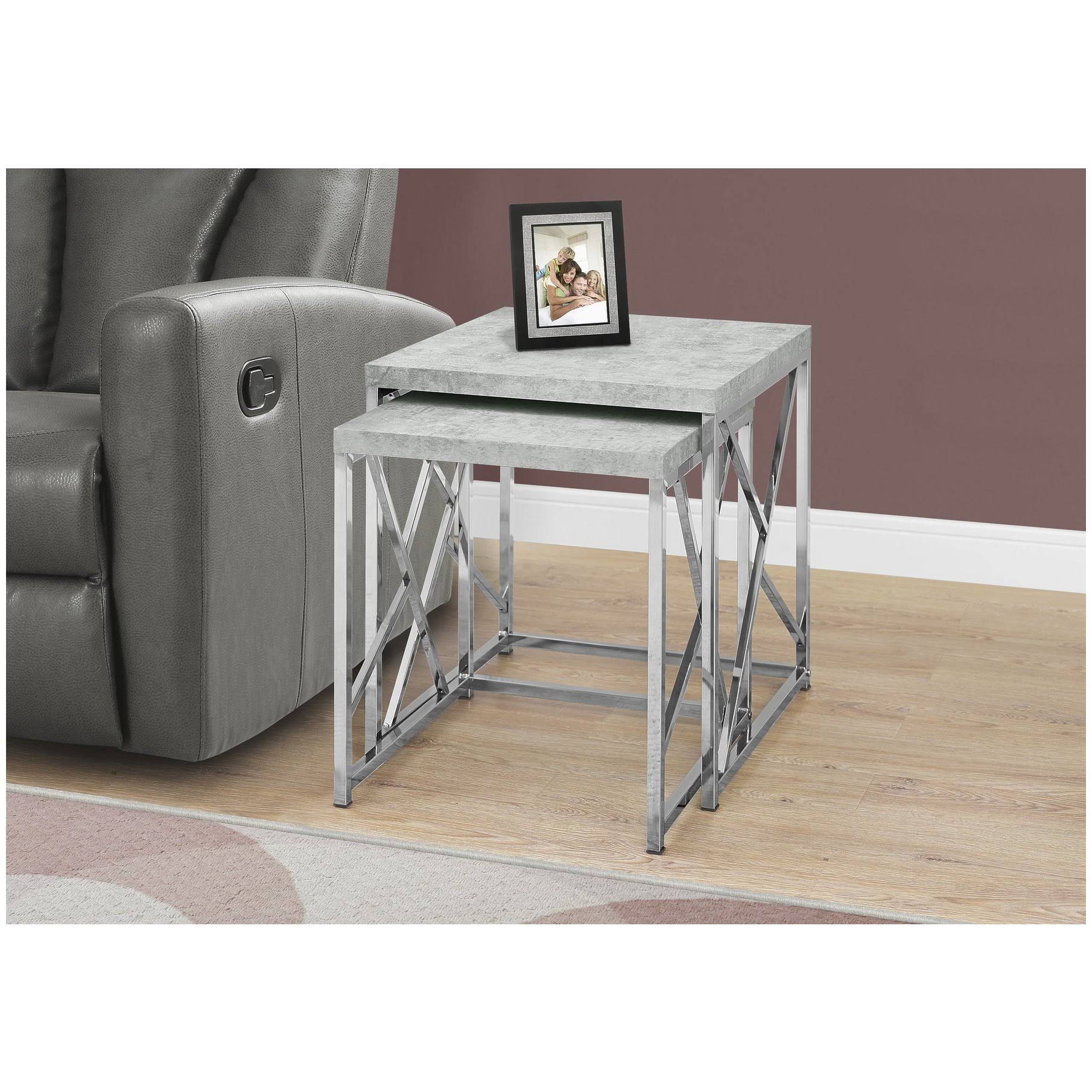 Gray Cement Finish Nesting Table Set B334