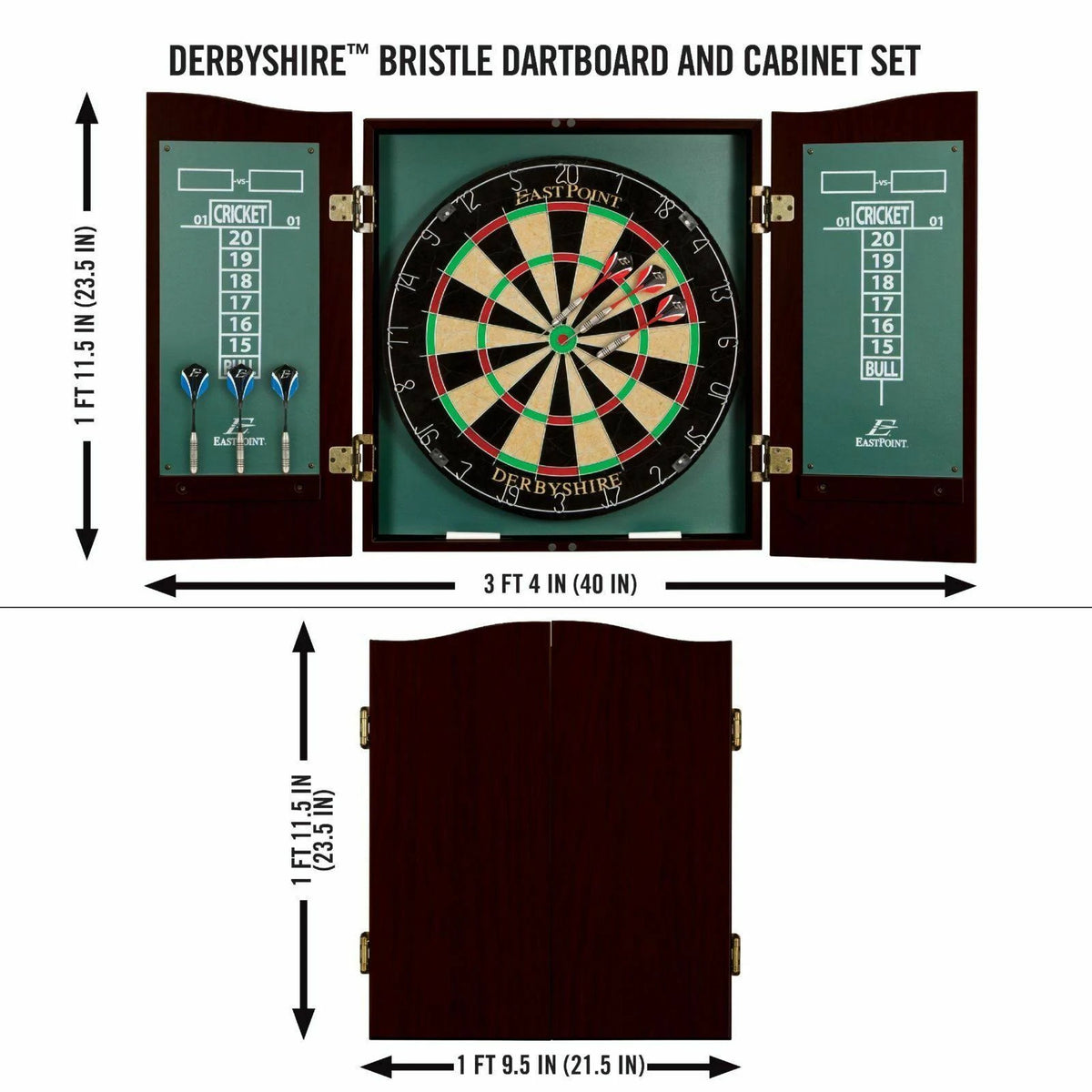 Derbyshire Dartboard & Cabinet Set Z65704