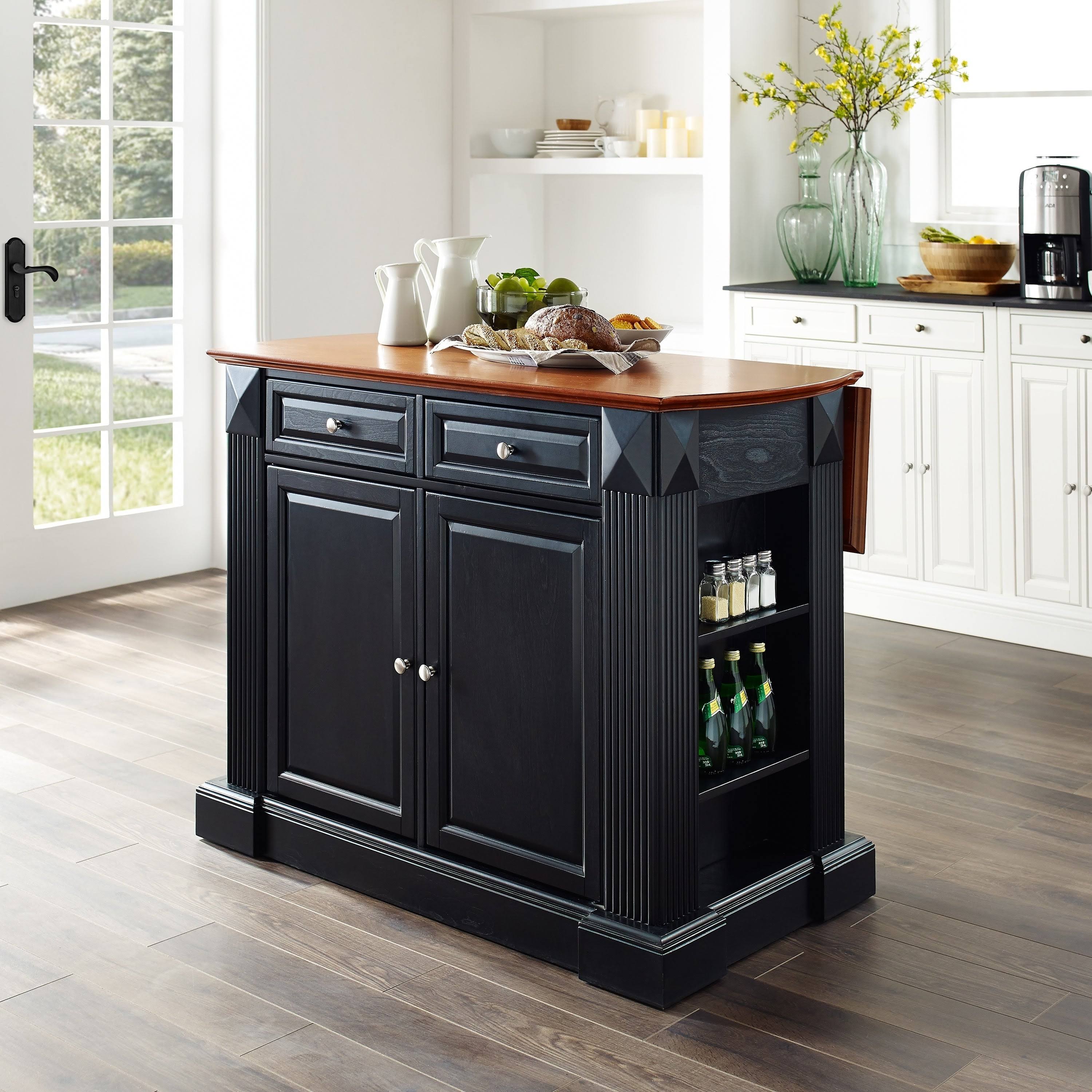 Black Drop Leaf Kitchen Island R772793