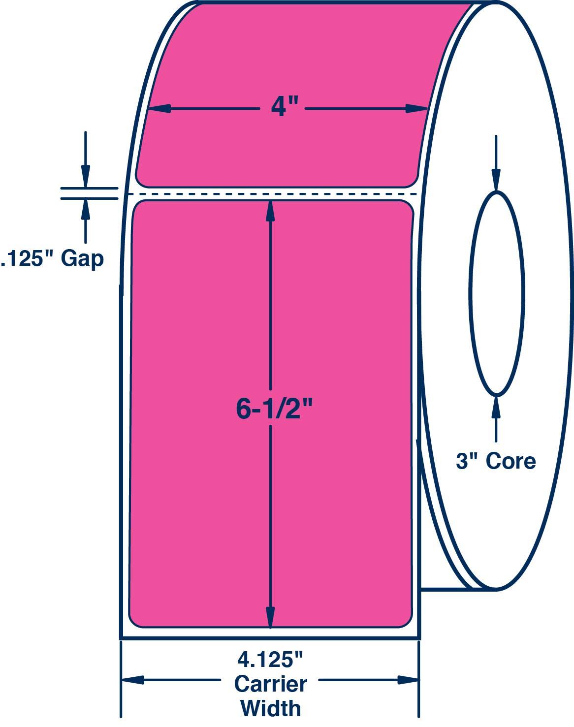 Fluorescent Pink Thermal Transfer Labels D455664