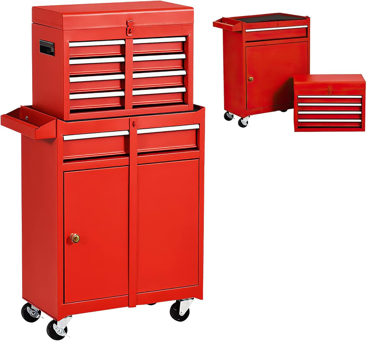 5-Drawer Rolling Tool Chest with 4 Wheels and 2 Lock Top Chest C283931