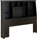 Tall Slant-Back Bookcase Headboard, Black, Full/Queen K875