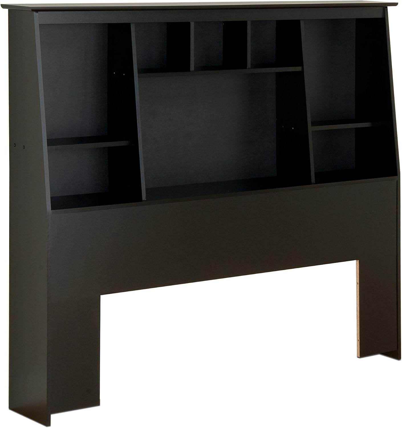 Tall Slant-Back Bookcase Headboard, Black, Full/Queen K875