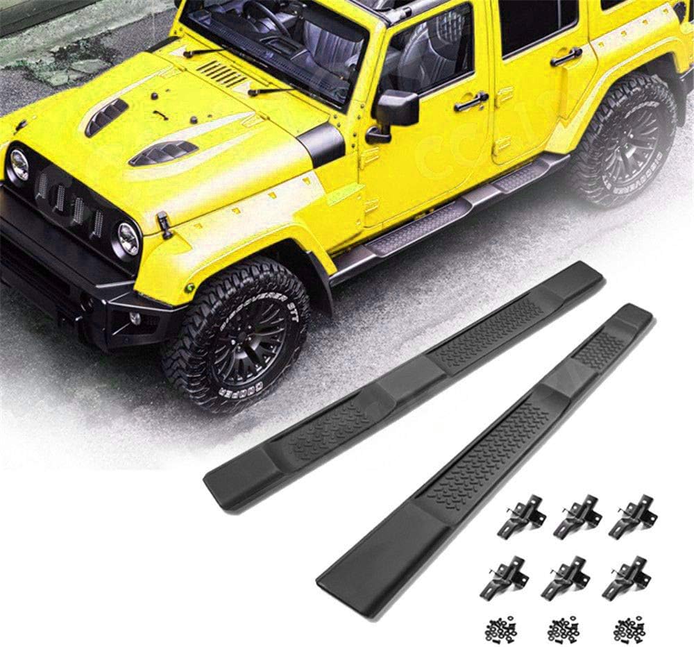 Matte Black 2pcs Side Steps for Jeep Wrangler JK 2-Door C4602