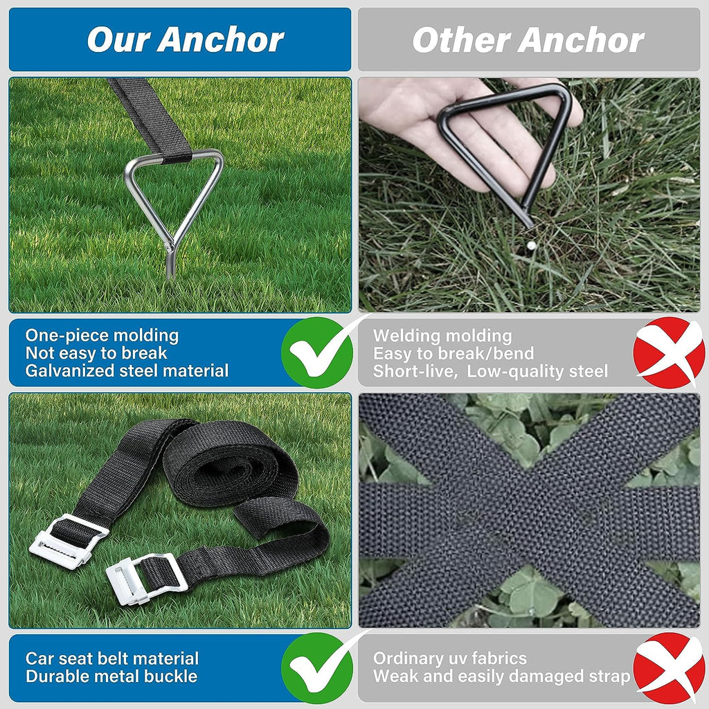 Corkscrew Shape Steel Stakes Anchor Kit with T Hook Q6157