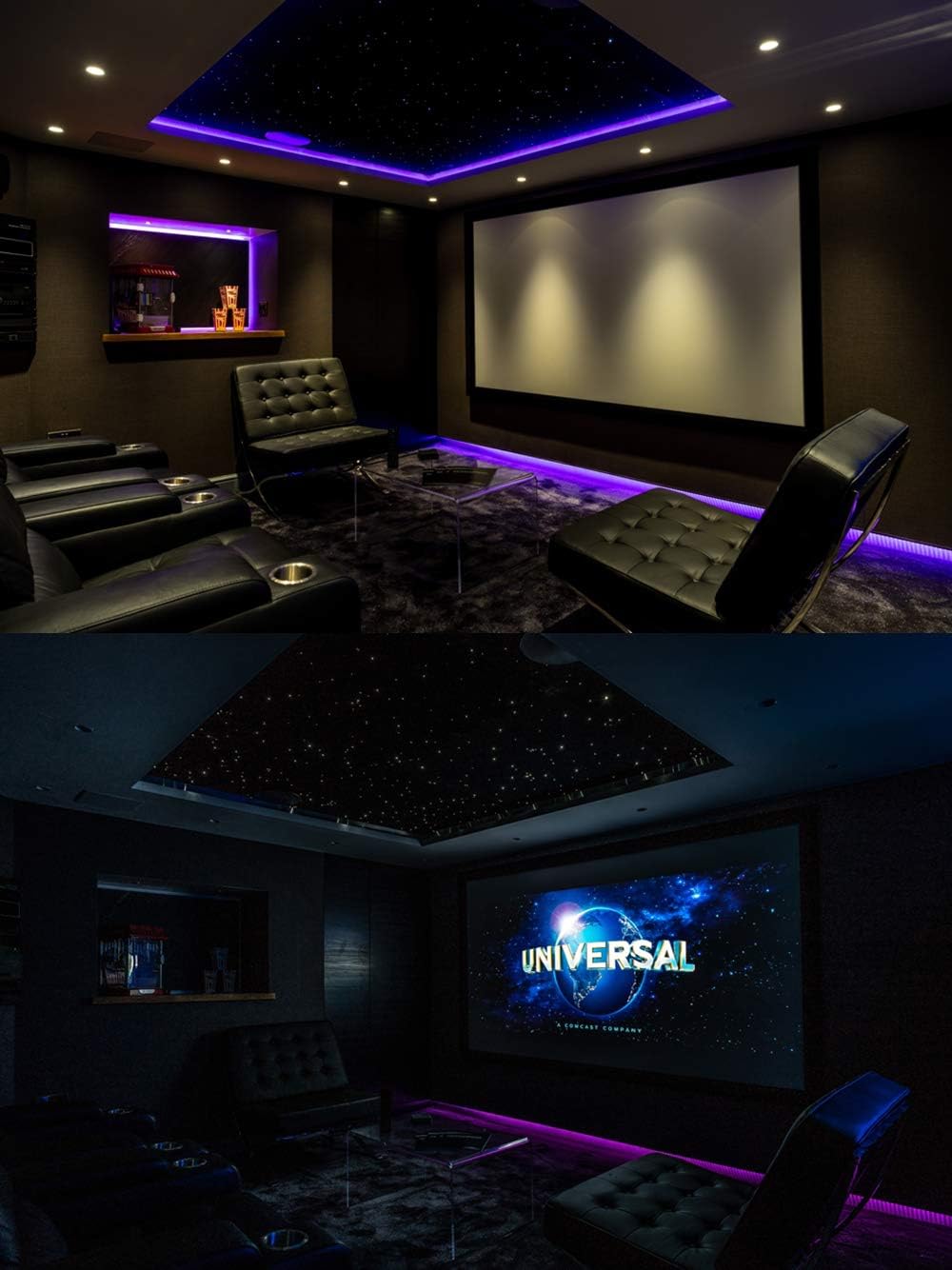 10W Fiber Optic Light Star Ceiling Kit with Bluetooth APP Control LED RGBW Engine Driver, 380pcs Fiber Optical Cables 9.8ft/3m J4907