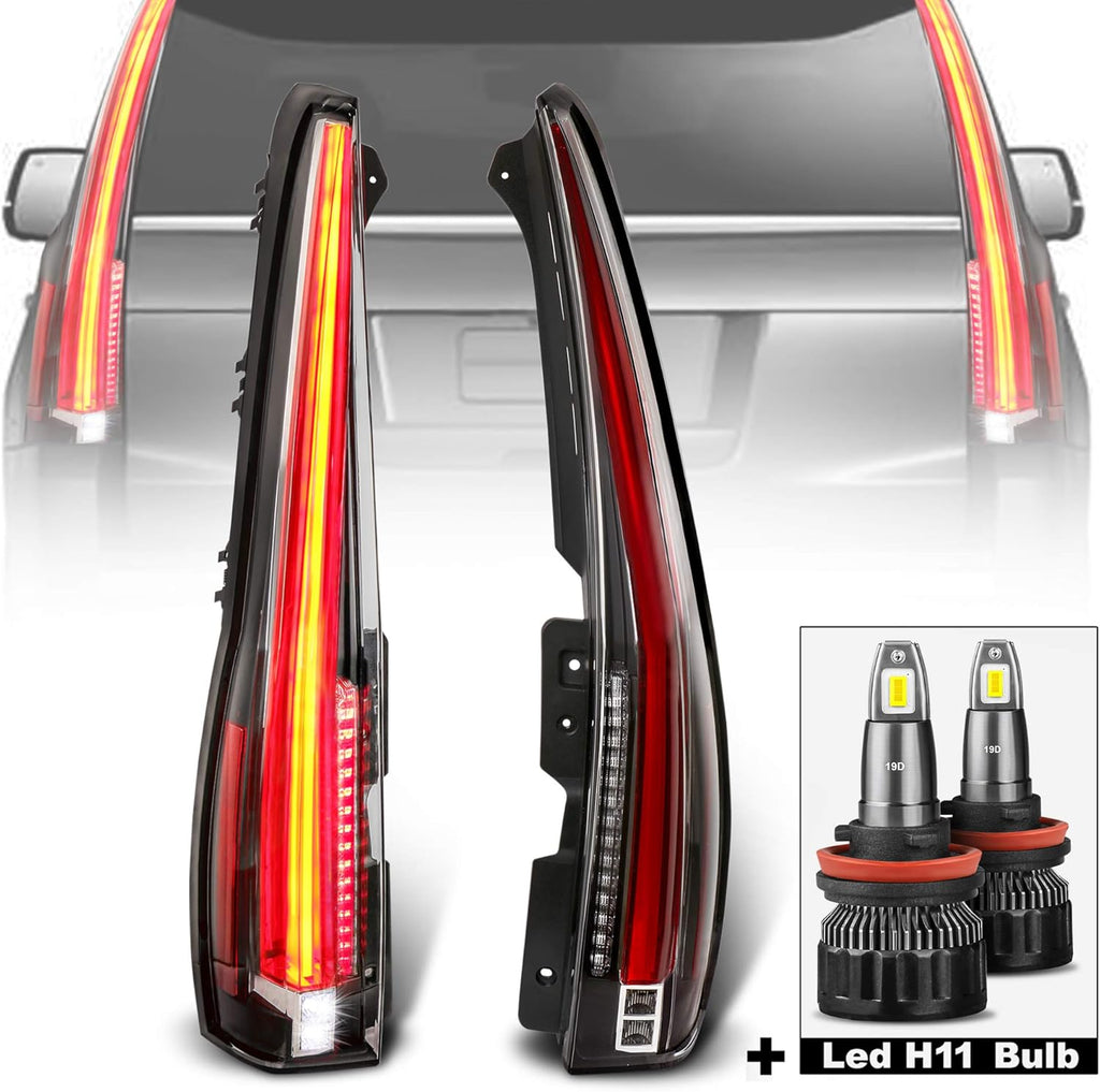 LED Tail Lights Rear Lamp Assembly with Red Turn Light (Red Clear) E84206