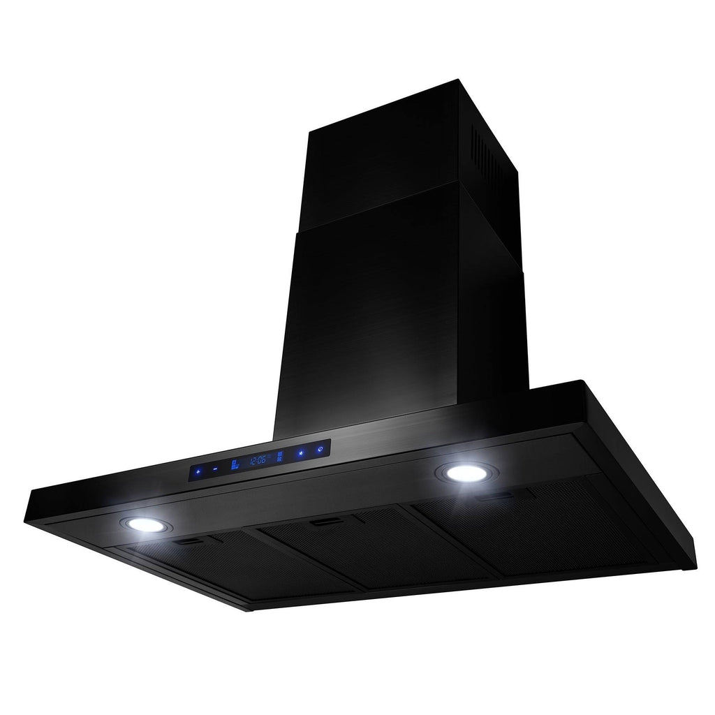 Black Stainless Steel Wall Mount Kitchen Range Hood with Touch Panel X84081