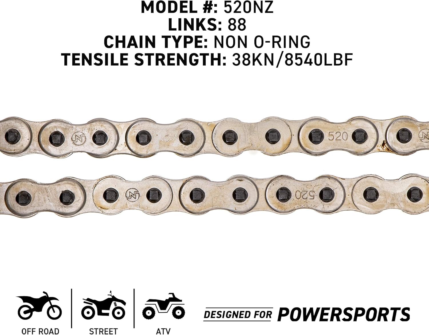 Drive Sprocket Chain Combo, 13 Tooth Front 40 Tooth Rear 520NZ Standard 88 Links Pack of 2 M127615