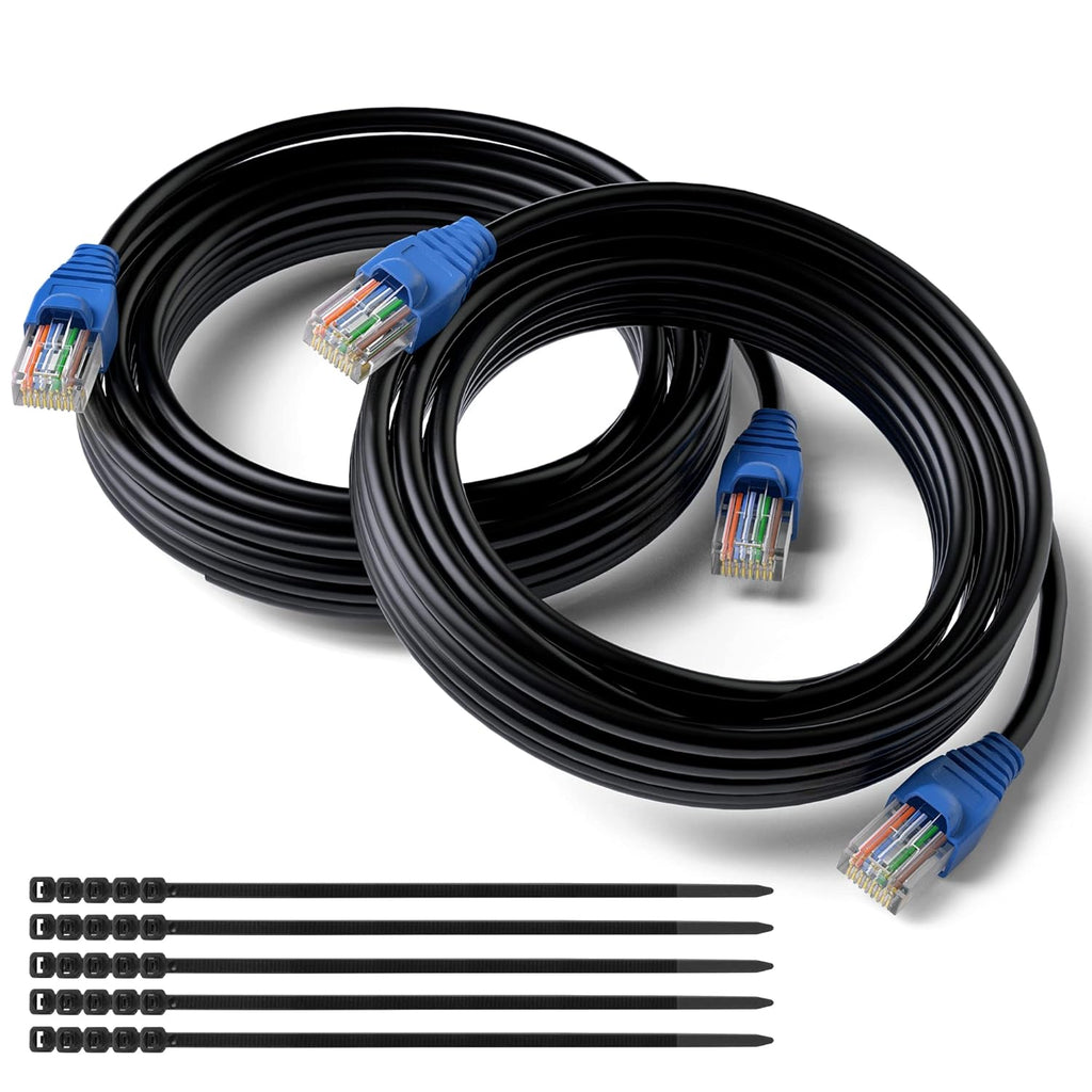 Cat6 Outdoor Ethernet Cable 300 ft Waterproof LLDPE Jacket Direct Burial POE Camera F4793
