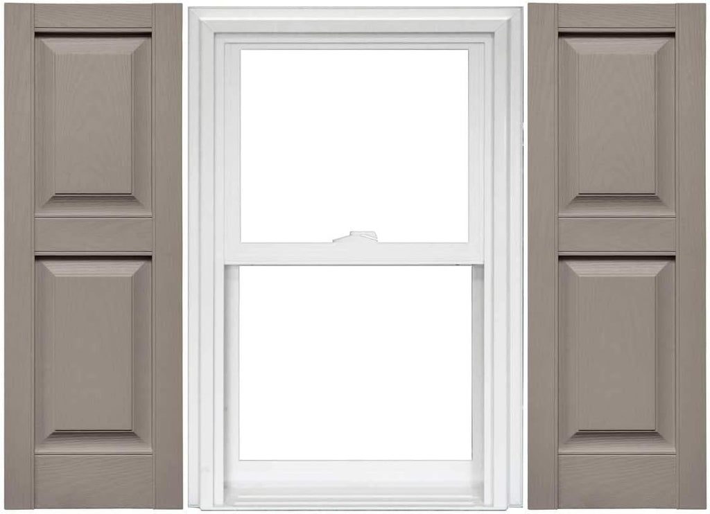 Raised Panel Vinyl Shutters (1 Pair) - 14.75 x 75 Musket Brown C21549