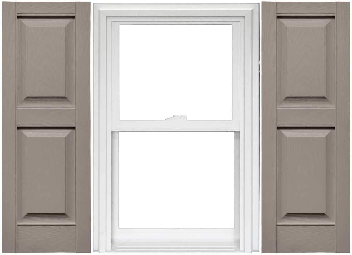 Raised Panel Vinyl Shutters (1 Pair) - 14.75 x 75 Musket Brown C21549