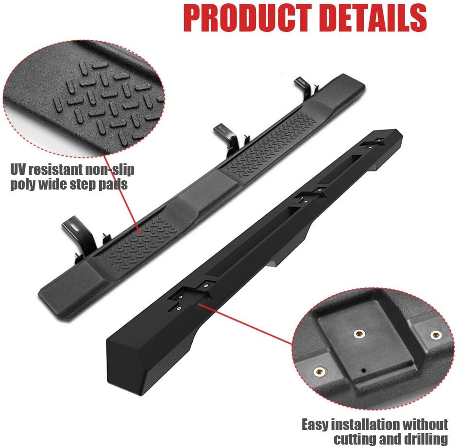 Matte Black 2pcs Side Steps for Jeep Wrangler JK 2-Door C4602
