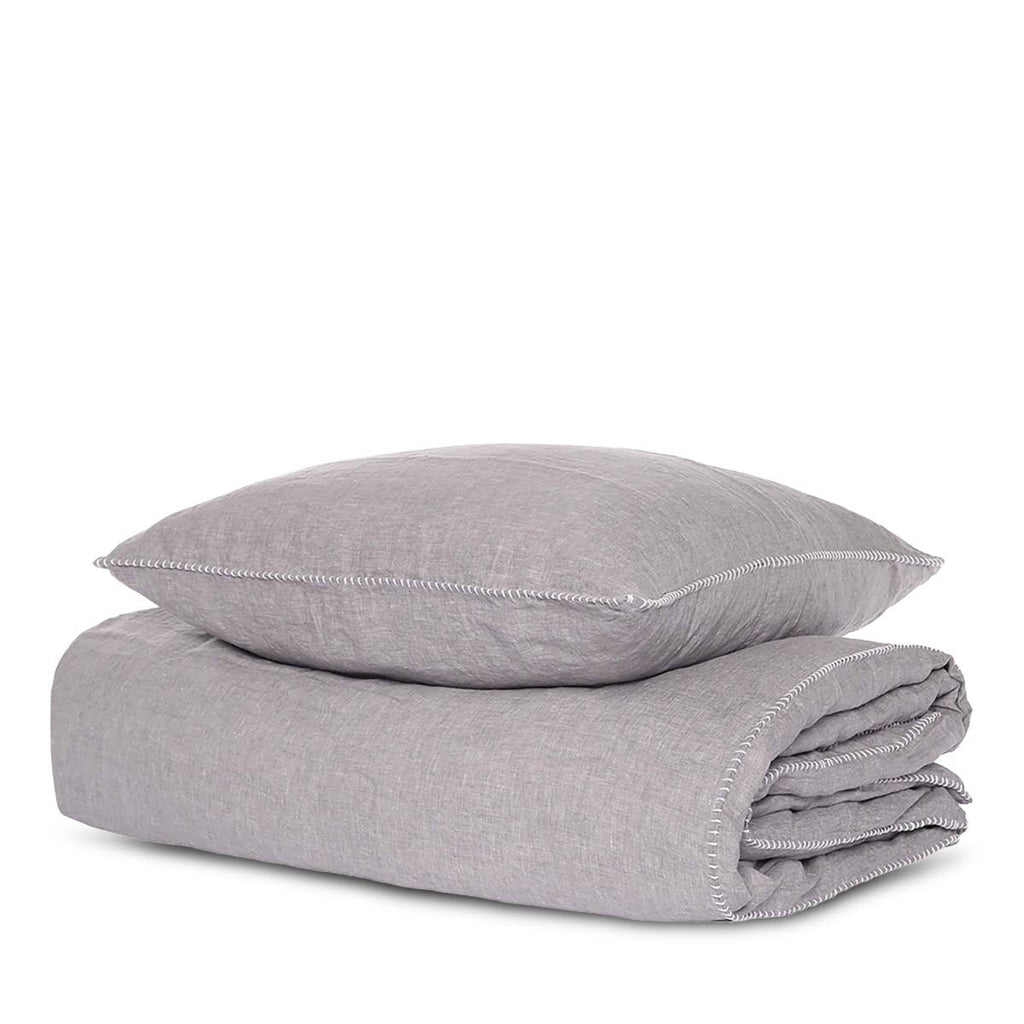 Prairie Stitch Duvet Cover Full/Queen Gray Y8040