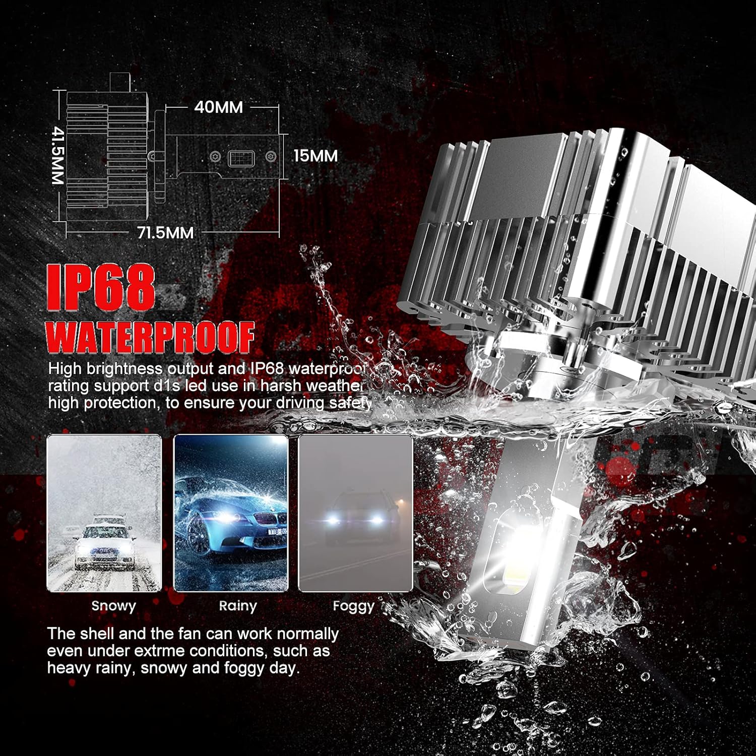 6000K White LED Headlight Bulb Conversion Kit Pack of 2 N737210